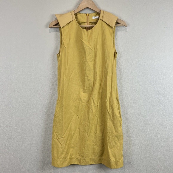 See U Soon Dresses & Skirts - See U Soon Dress Women 0 Mustard Yellow Sleeveless Kneelength Pockets